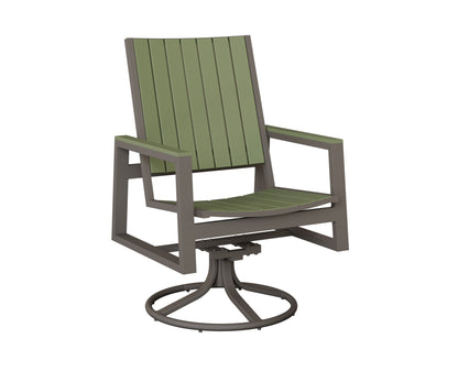 Berlin Gardens Vida Poly Swivel Rocker Dining Chair in Graphite, Sage slats