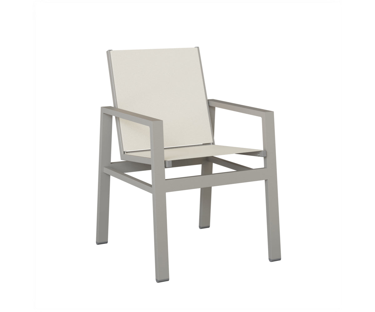 Berlin Gardens Vida Sling Dining Chair in Platinum Silver