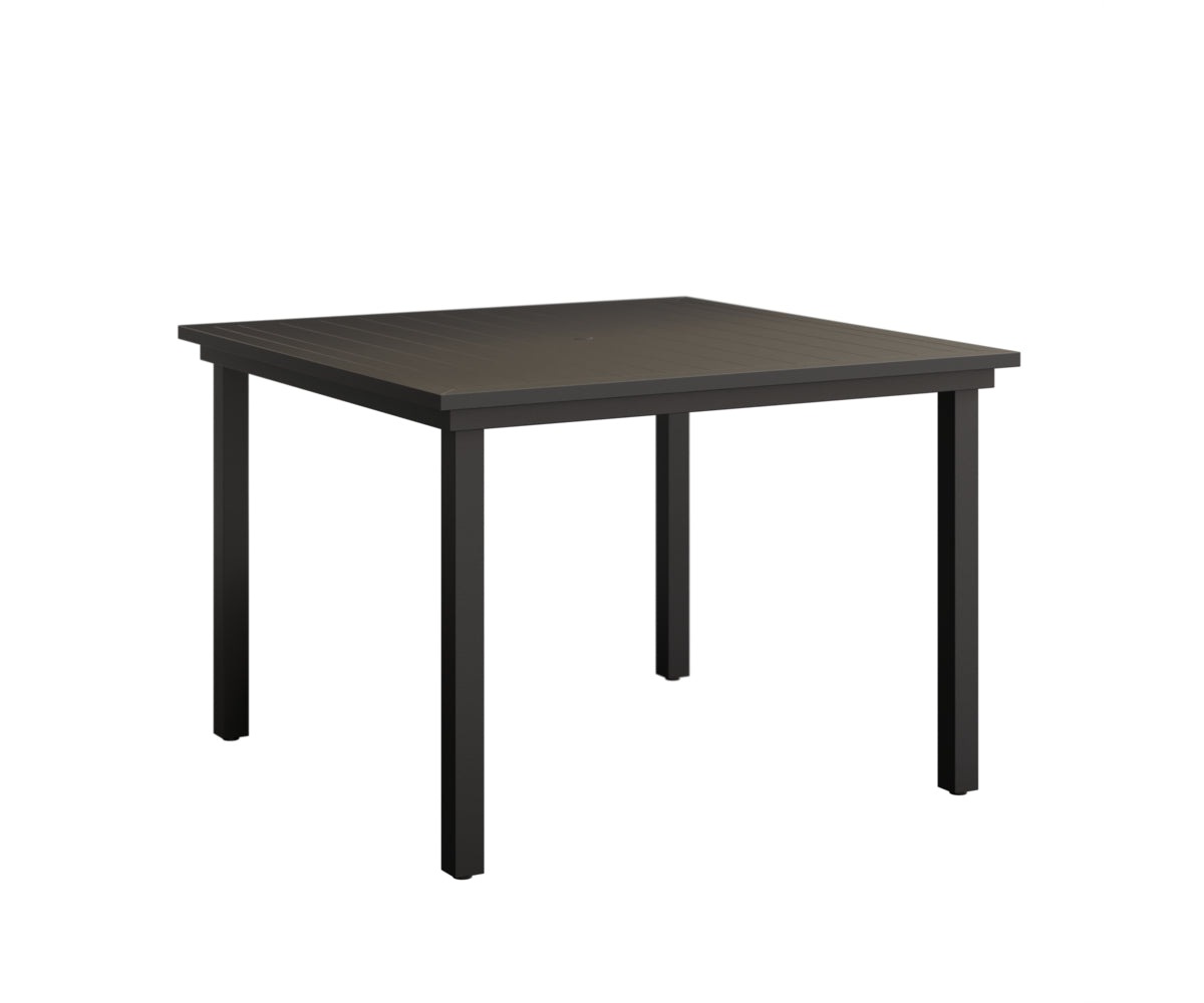 Berlin Gardens Vida 44" Square Table - Aluminum Top in Black