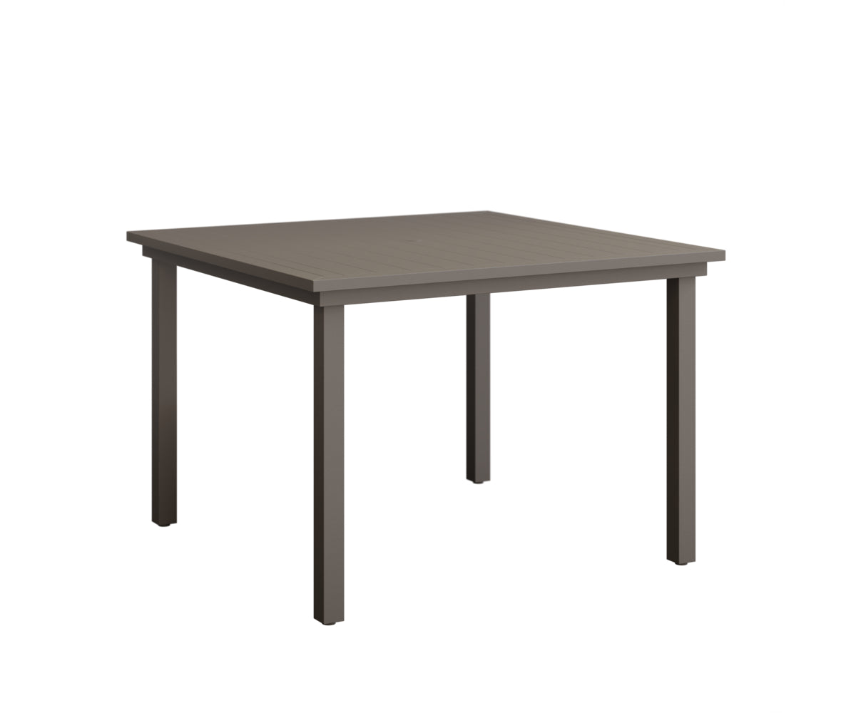 Berlin Gardens Vida 44" Square Table - Aluminum Top in Graphite