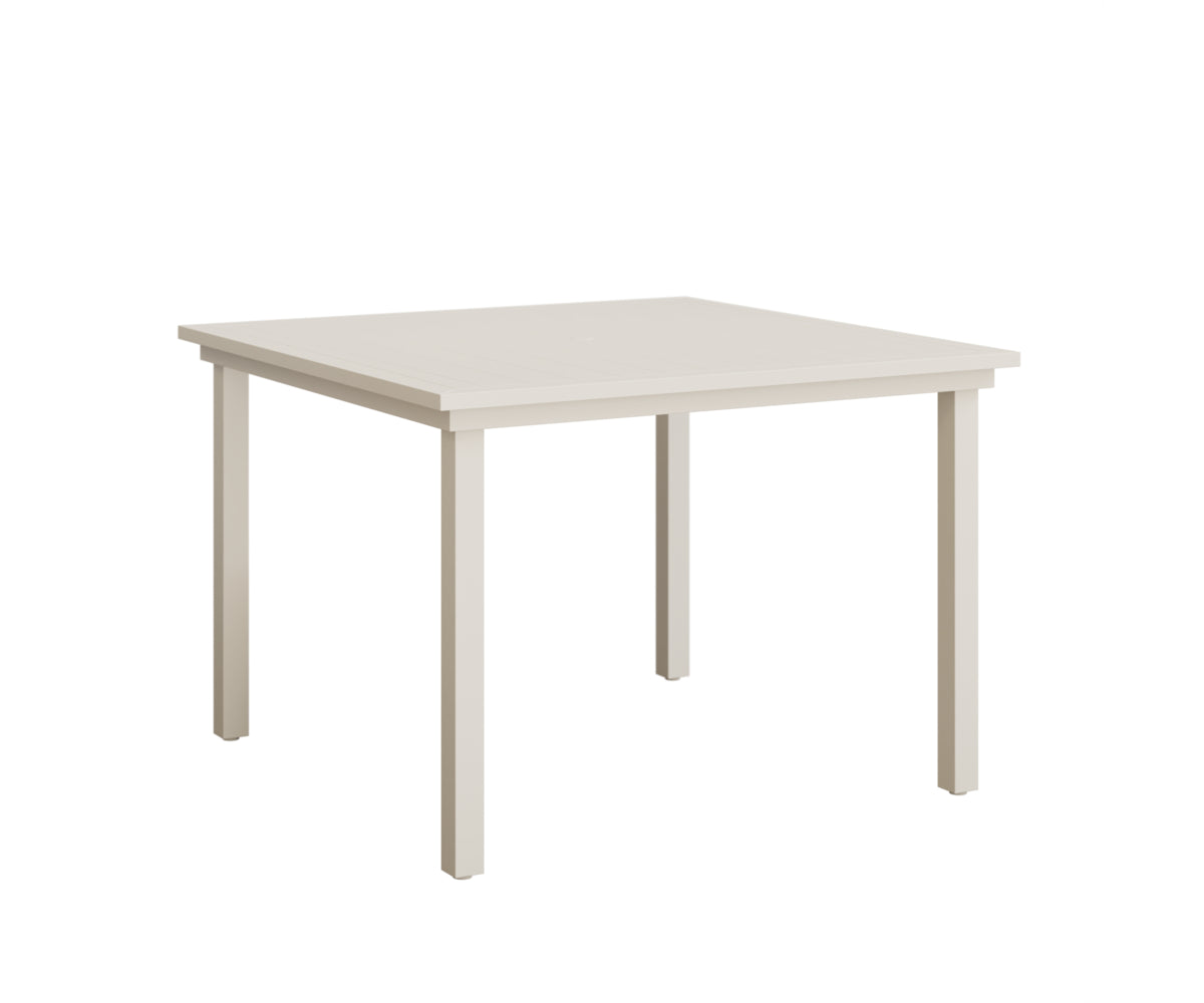 Berlin Gardens Vida 44" Square Table - Aluminum Top in White