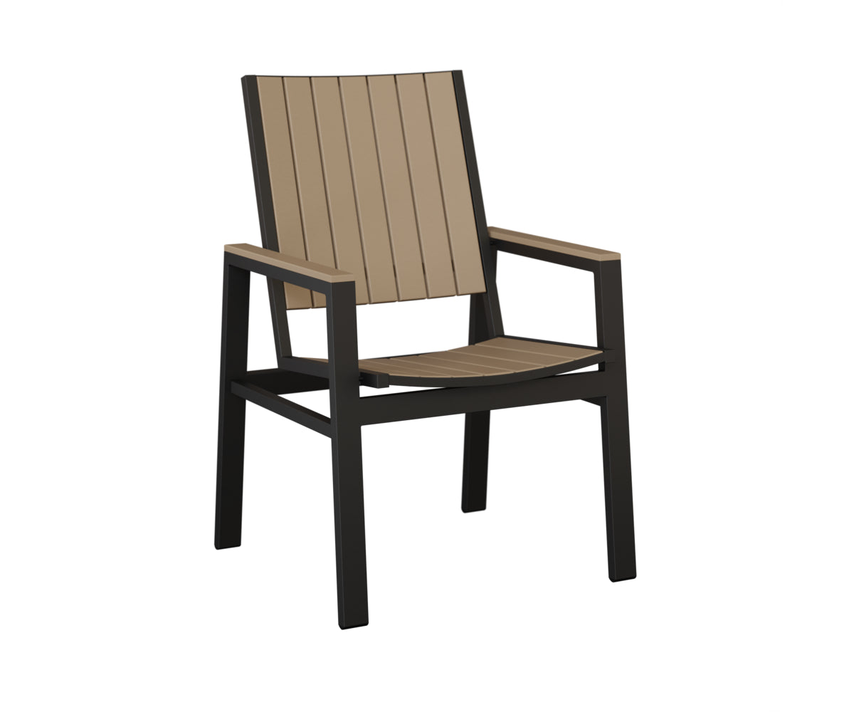 Berlin Gardens Vida Poly Dining Chair in Black, Weatherwood slats