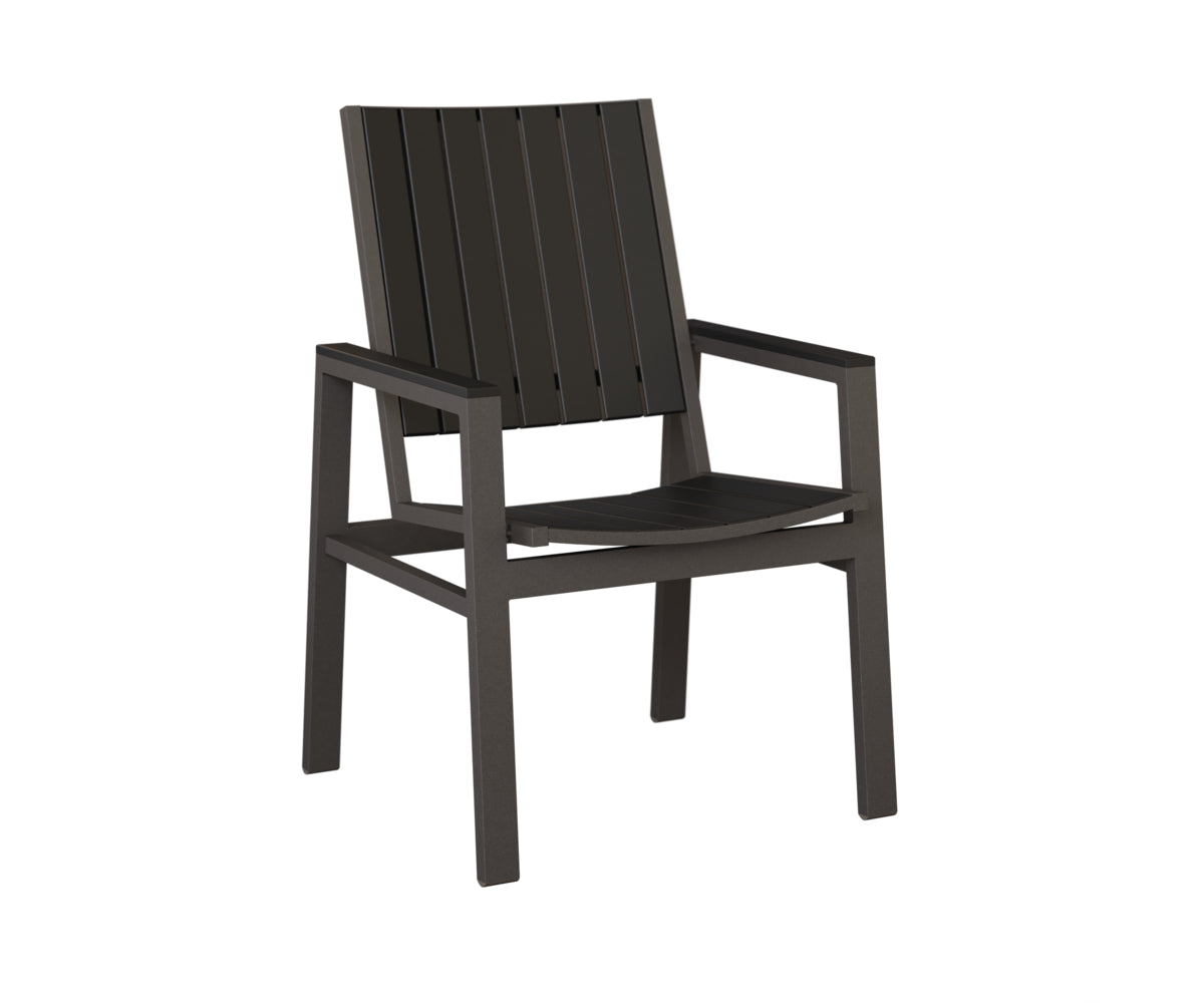 Berlin Gardens Vida Poly Dining Chair in Granite Speckle, Black slats