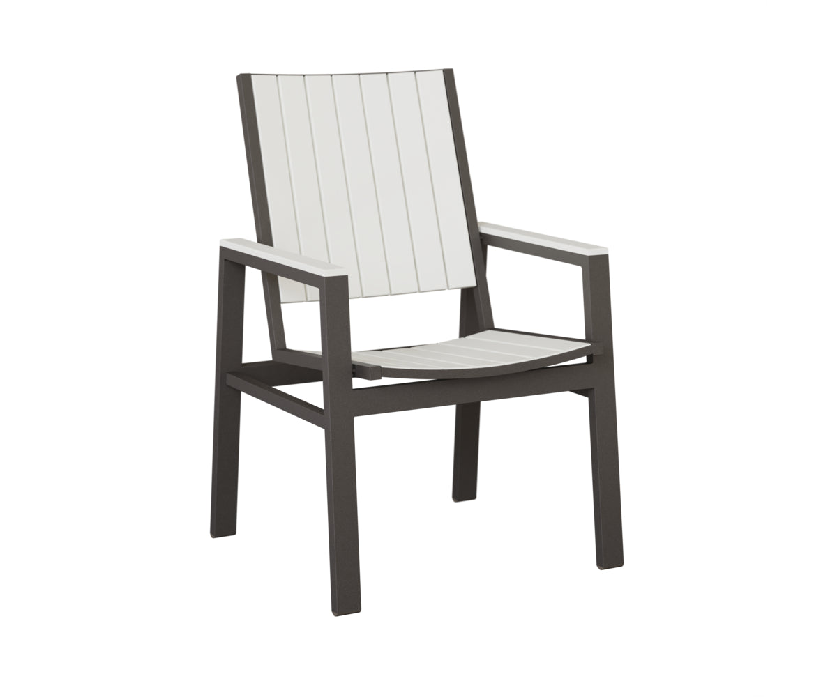 Berlin Gardens Vida Poly Dining Chair in Granite Speckle, White slats