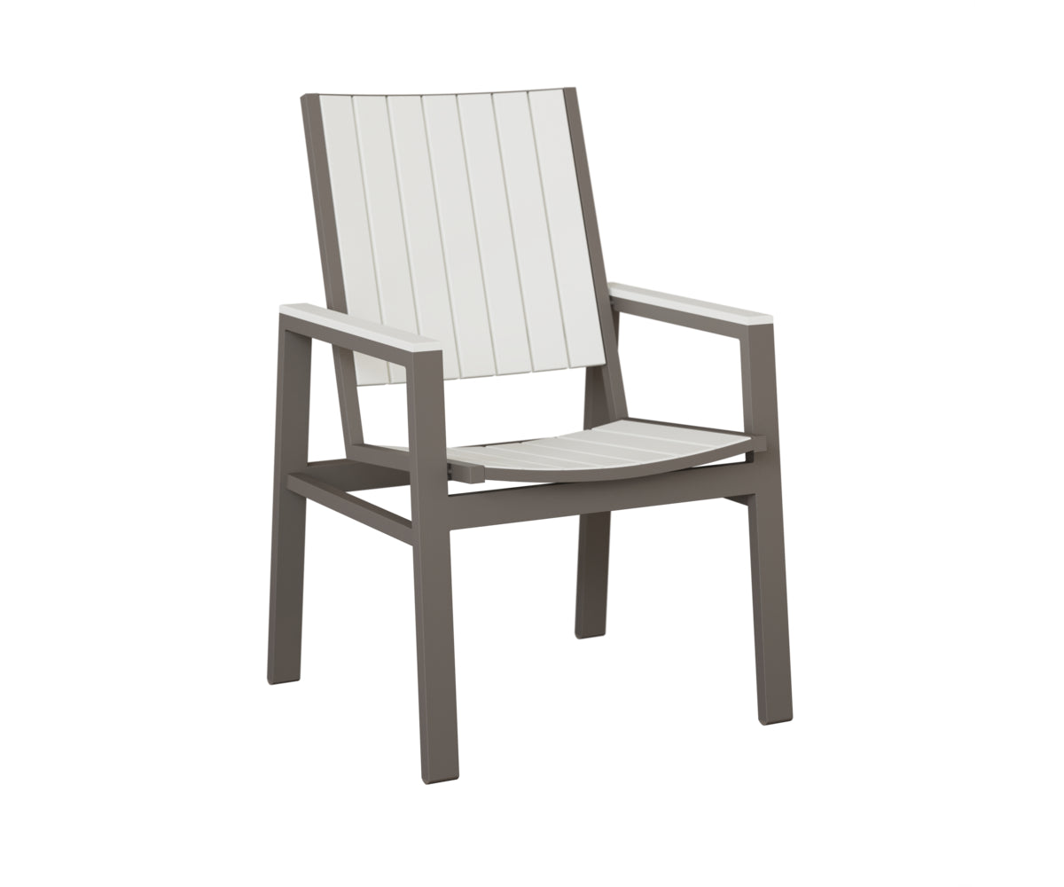 Berlin Gardens Vida Poly Dining Chair in Graphite, White slats