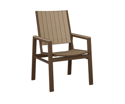 Berlin Gardens Vida Poly Dining Chair in Mesquite Wood Vein, Weatherwood slats