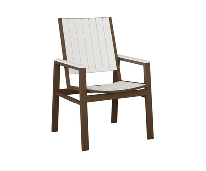 Berlin Gardens Vida Poly Dining Chair in Mesquite Wood Vein, White slats