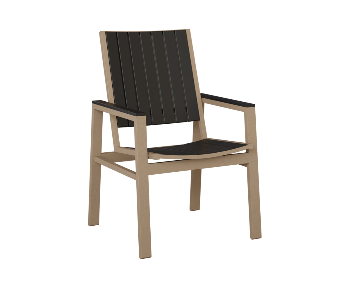 Berlin Gardens Vida Poly Dining Chair in Oak Wood Vein, Black slats