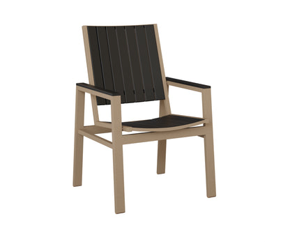 Berlin Gardens Vida Poly Dining Chair in Oak Wood Vein, Black slats