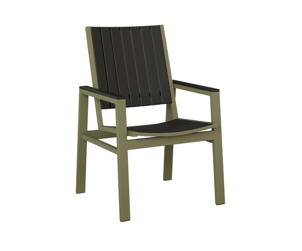 Berlin Gardens Vida Poly Dining Chair in Green Sage, Black slats