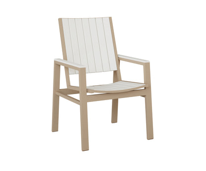 Berlin Gardens Vida Poly Dining Chair in Sahara Speckle, White slats