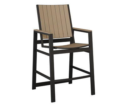 Berlin Gardens Vida Poly Bar Chair in Black, Weatherwood slats