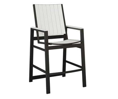 Berlin Gardens Vida Poly Bar Chair in Black, White slats