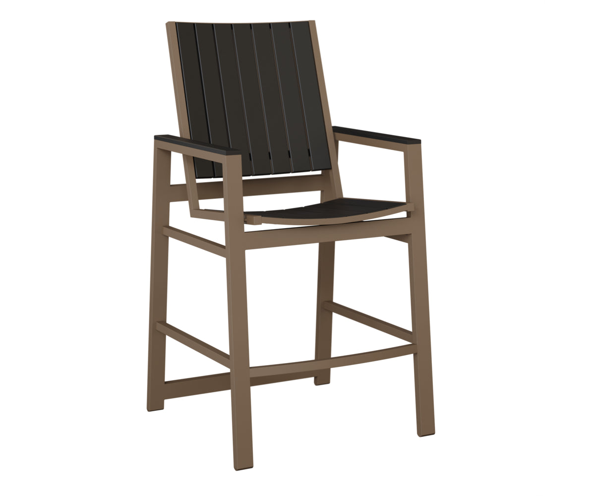 Berlin Gardens Vida Poly Bar Chair in Clay, Black slats