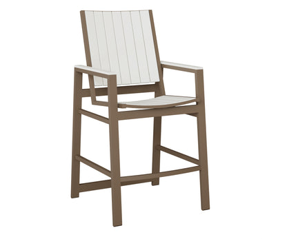 Berlin Gardens Vida Poly Bar Chair in Clay, White slats