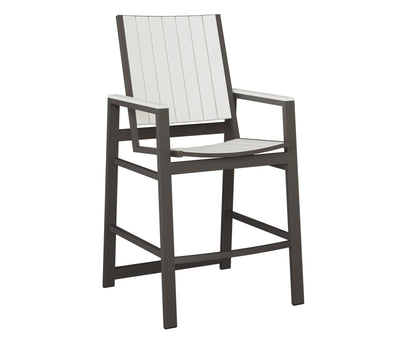 Berlin Gardens Vida Poly Bar Chair in Granite Speckle, White slats