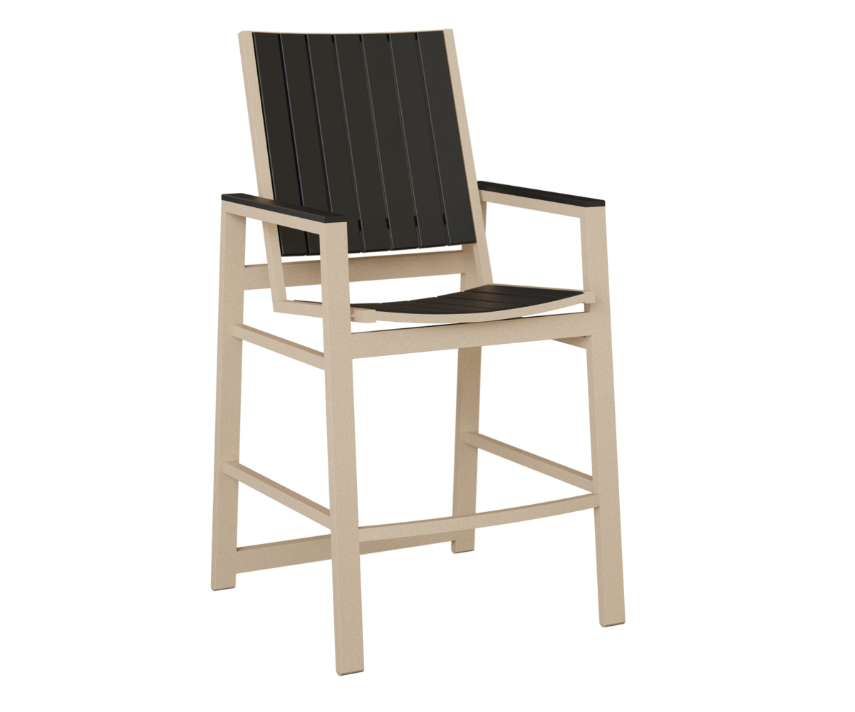 Berlin Gardens Vida Poly Bar Chair in Luna Multi, Black slats