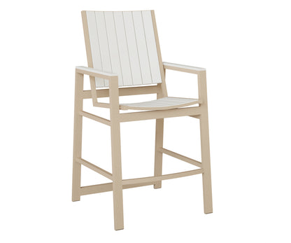 Berlin Gardens Vida Poly Bar Chair in Luna Multi, White slats