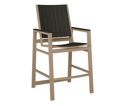 Berlin Gardens Vida Poly Bar Chair in Oak Wood Vein, Black slats