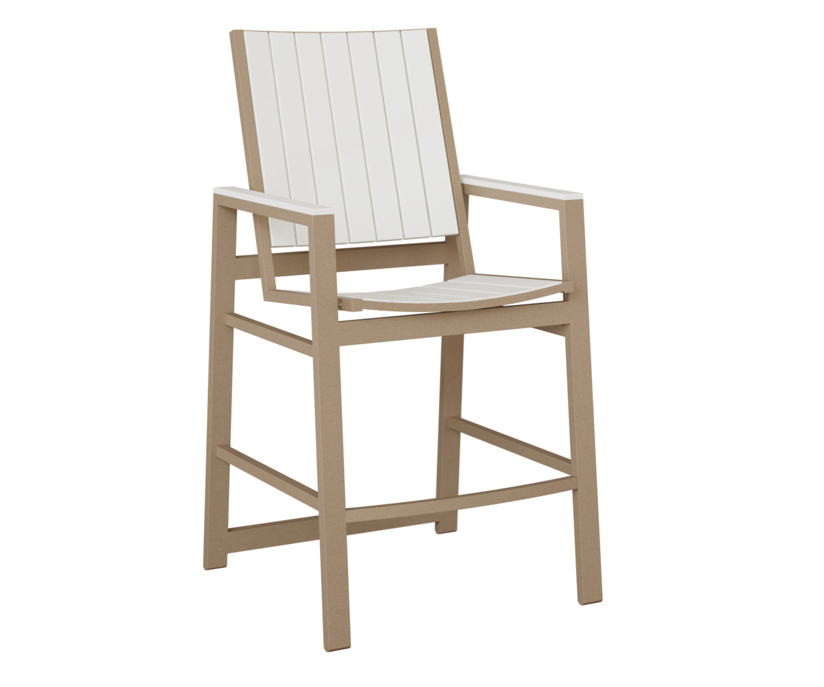 Berlin Gardens Vida Poly Bar Chair in Oak Wood Vein, White slats