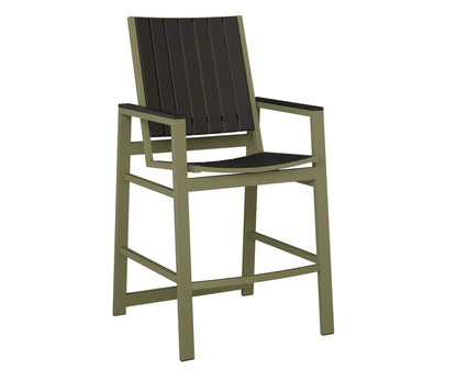 Berlin Gardens Vida Poly Bar Chair in Green Sage, Black slats