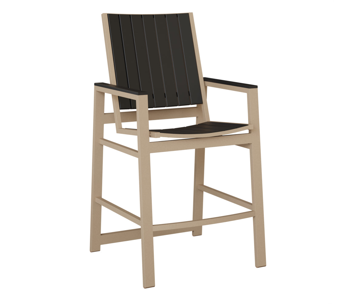Berlin Gardens Vida Poly Bar Chair in Sahara Speckle, Black slats