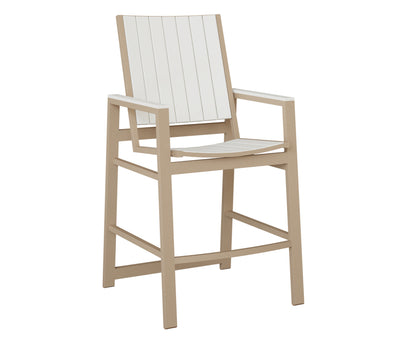 Berlin Gardens Vida Poly Bar Chair in Sahara Speckle, White slats