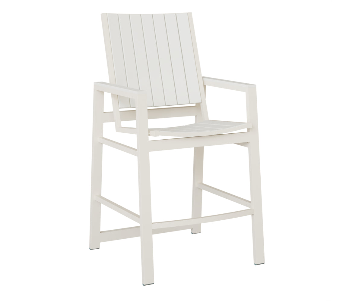 Berlin Gardens Vida Poly Bar Chair in White, White slats