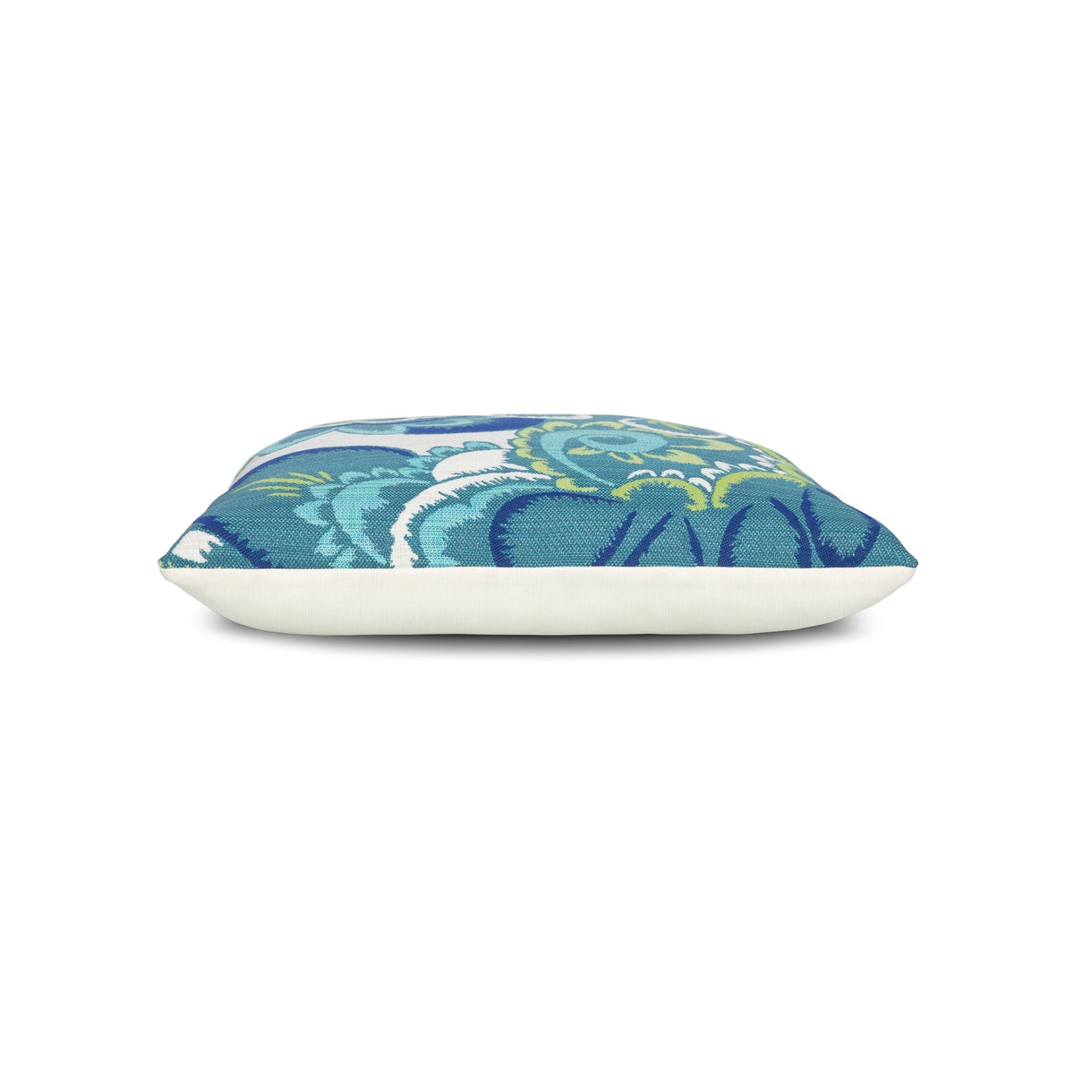 Elaine Smith Floral Wave outdoor pillow, navy and green - view 11