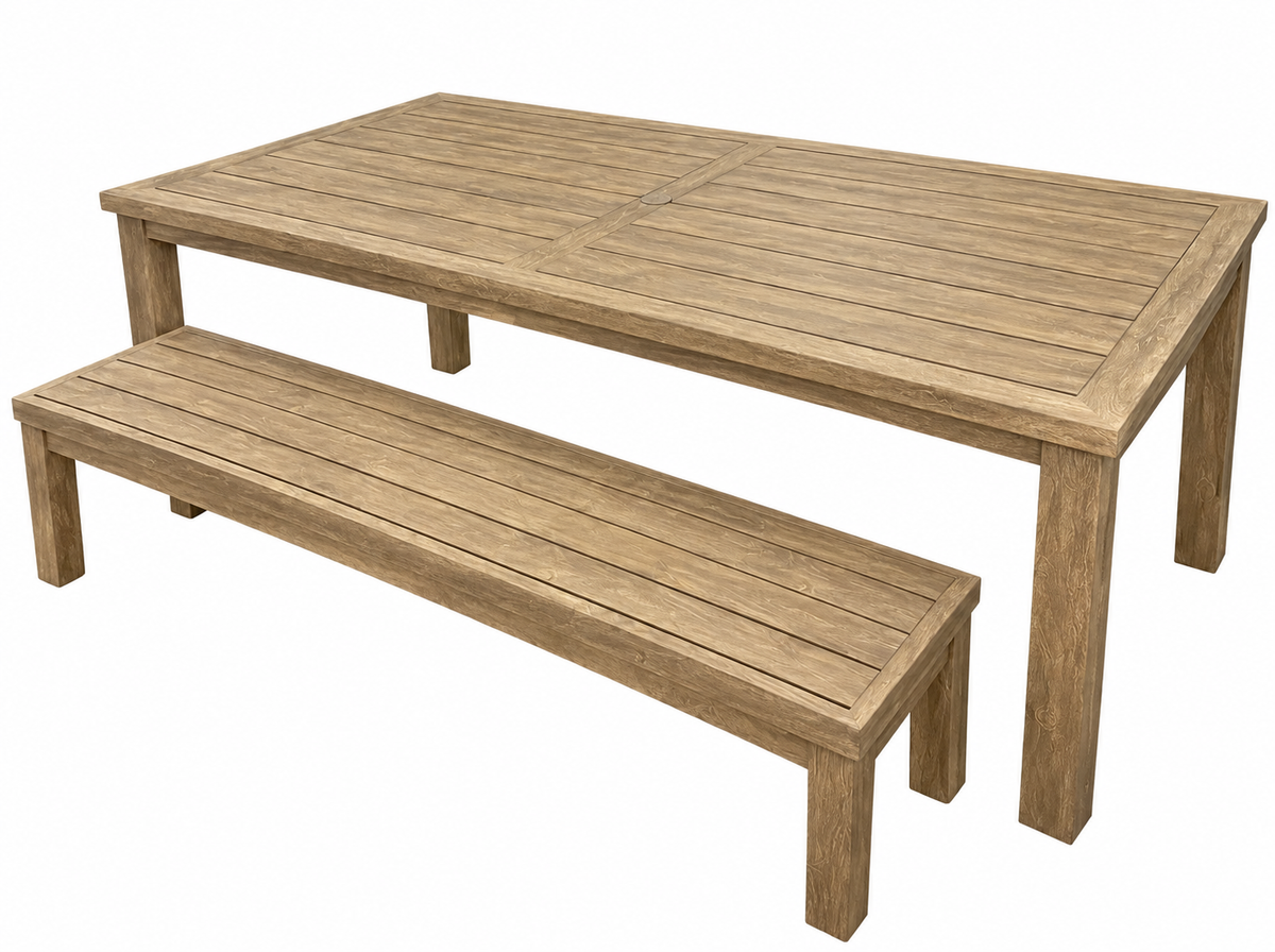 Aspen Dining Table with 2 Backless Benches