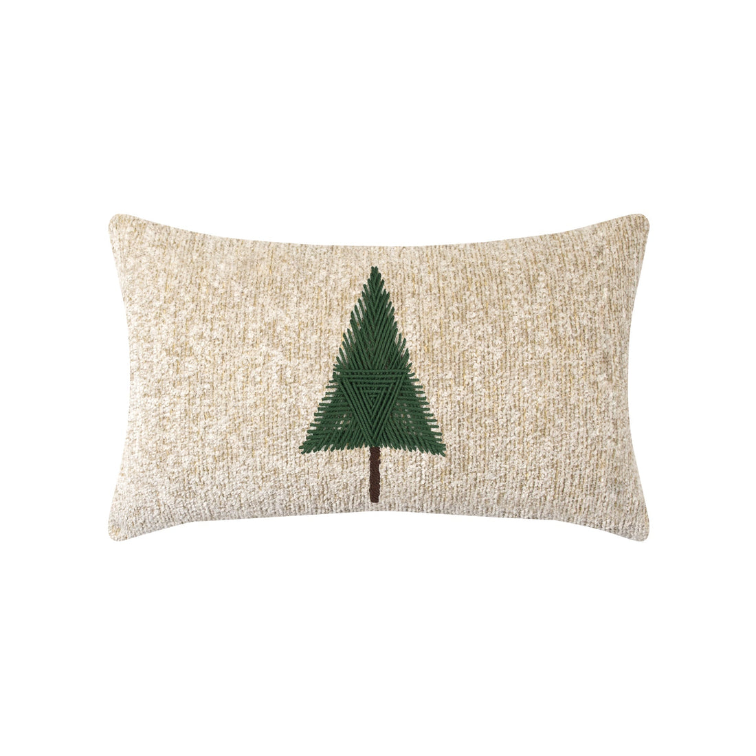 Elaine Smith Douglas Fir 12x20 lumbar outdoor pillow, green and beige