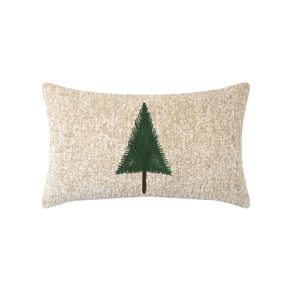 Elaine Smith Douglas Fir 12x20 lumbar outdoor pillow, green and beige