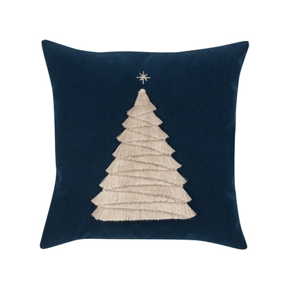 Elaine Smith Fraser Fir Midnight outdoor pillow, navy - view 2