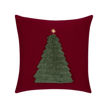 Elaine Smith Fraser Fir Ruby outdoor pillow, red - view 2