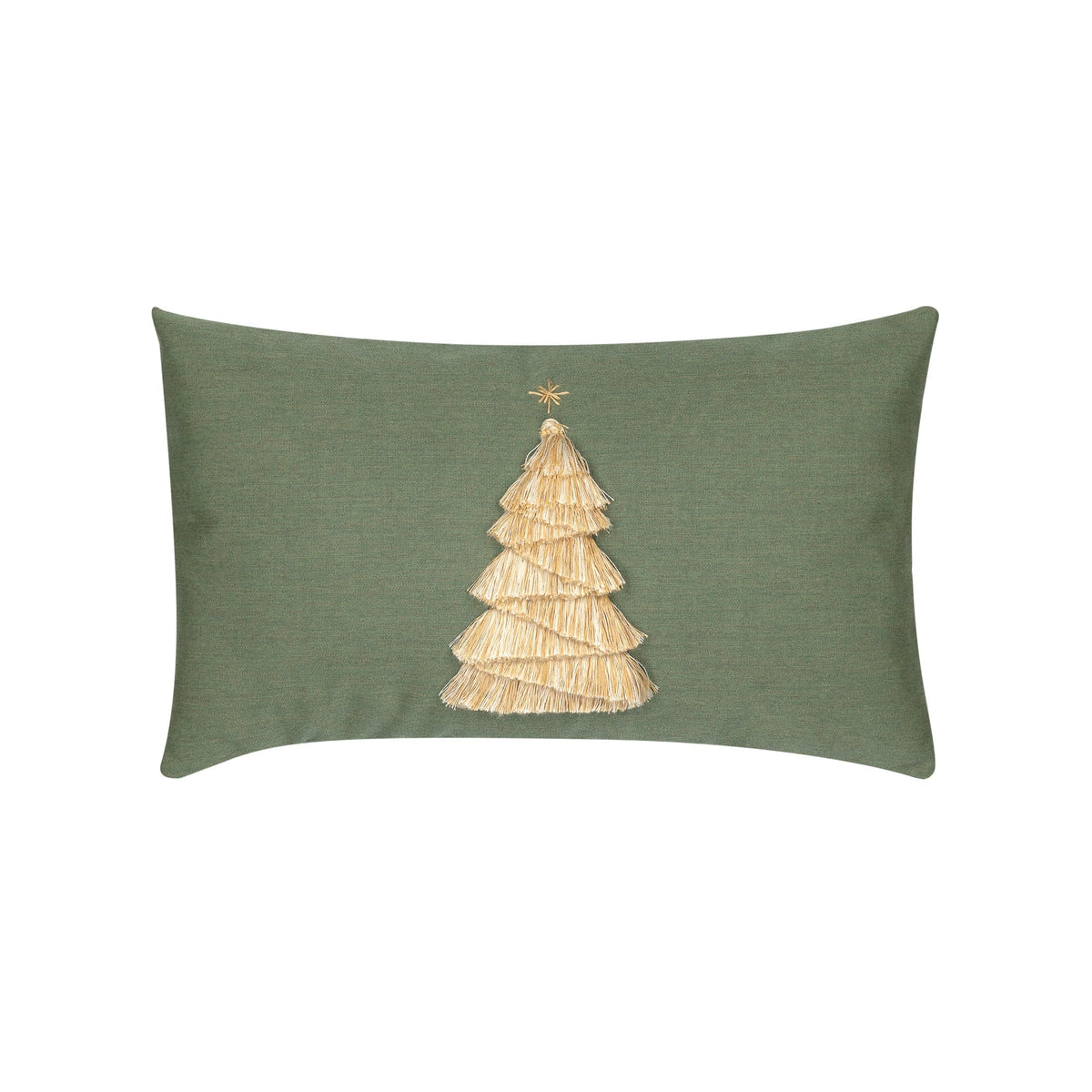 Elaine Smith Fraser Fir Fern outdoor pillow, green