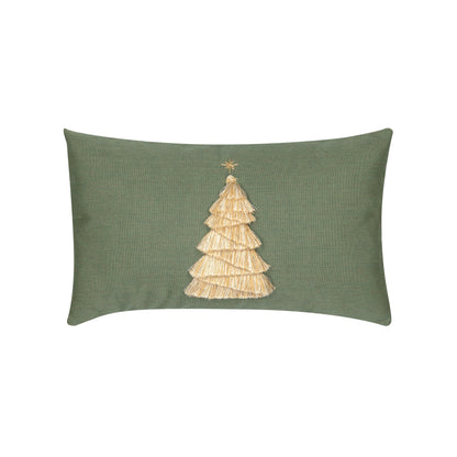 Elaine Smith Fraser Fir Fern outdoor pillow, green