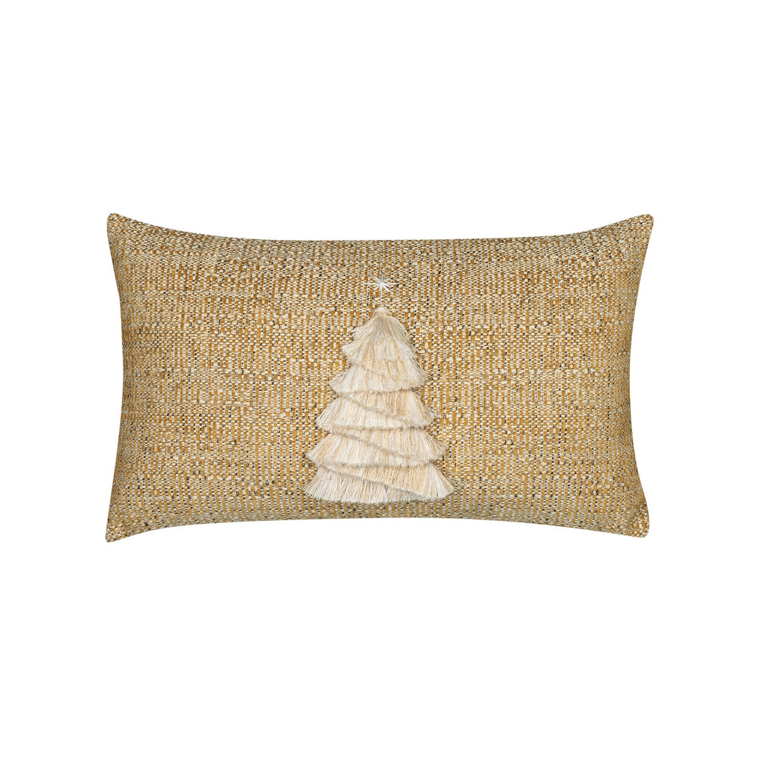 Elaine Smith Fraser Fir Golden outdoor pillow, gold