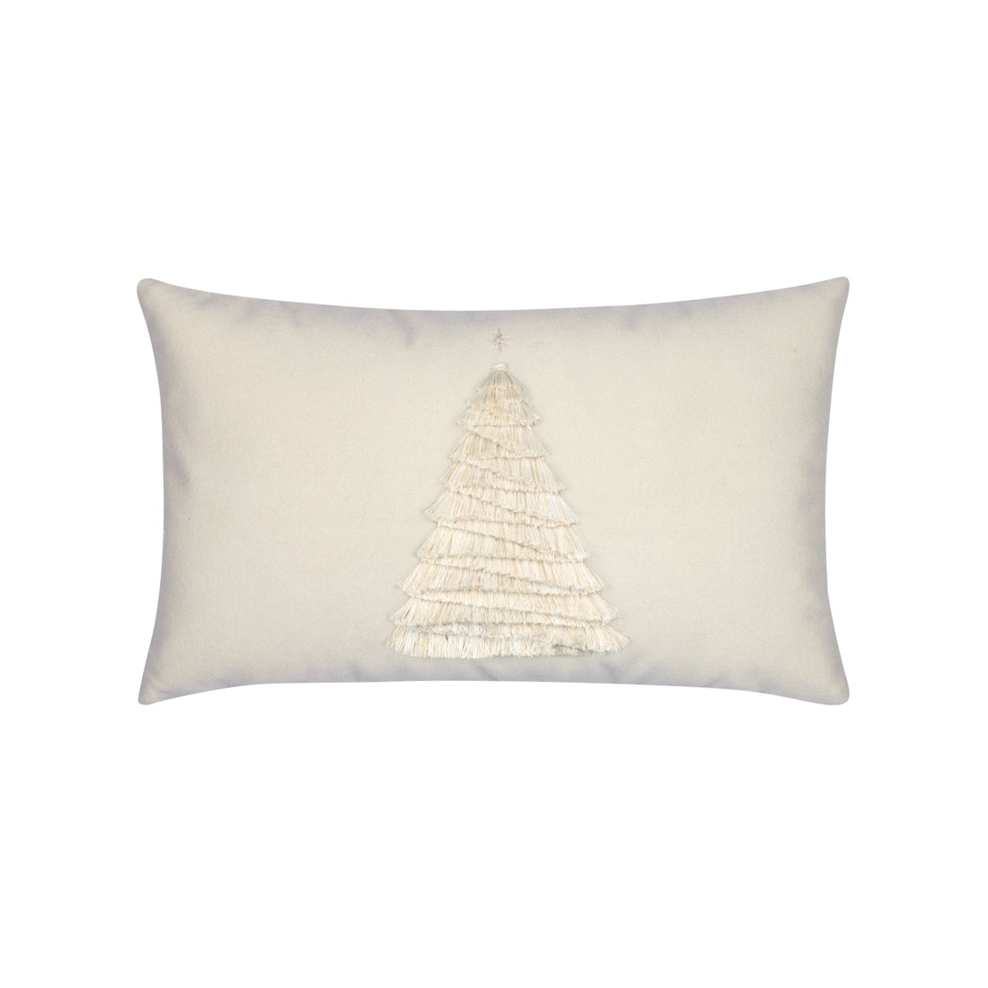 Elaine Smith Fraser Fir Ivory outdoor pillow, ivory and white