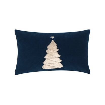 Elaine Smith Fraser Fir Midnight outdoor pillow, navy