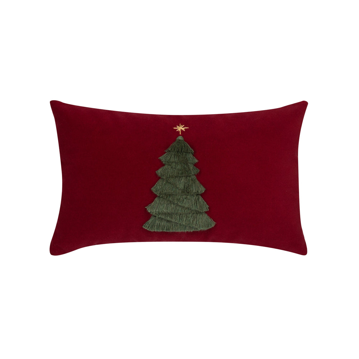 Elaine Smith Fraser Fir Ruby outdoor pillow, red
