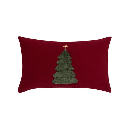 Elaine Smith Fraser Fir Ruby outdoor pillow, red