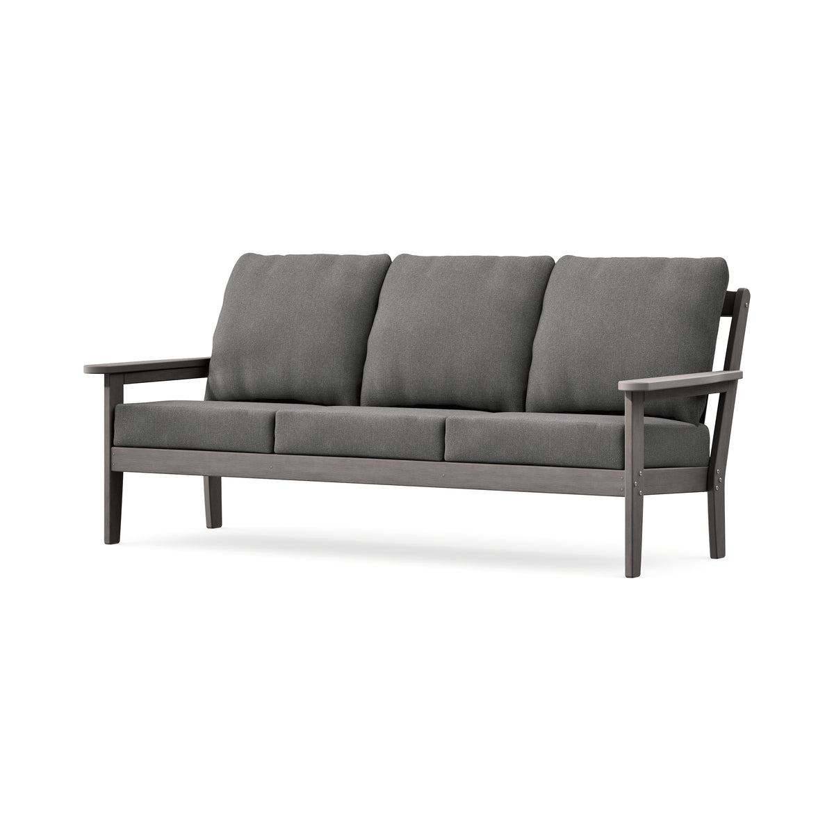 POLYWOOD Cottage Deep Seating Sofa in Driftwood / Ash Charcoal