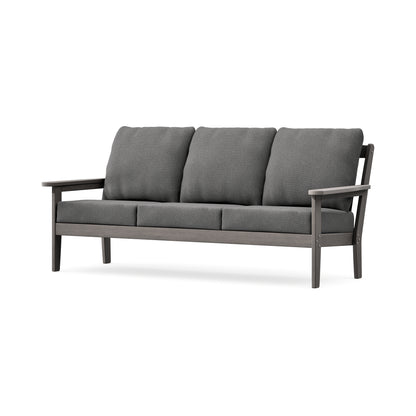 POLYWOOD Cottage Deep Seating Sofa in Driftwood / Ash Charcoal