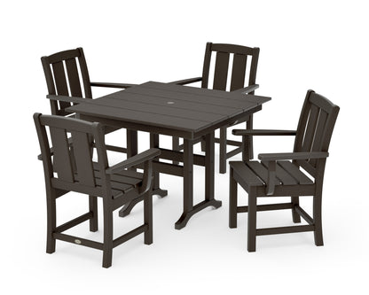 POLYWOOD Mission 5-Piece Farmhouse Dining Set in Vintage Coffee
