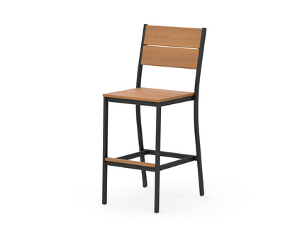 POLYWOOD Main Street Bar Side Chair in Black / Natural
