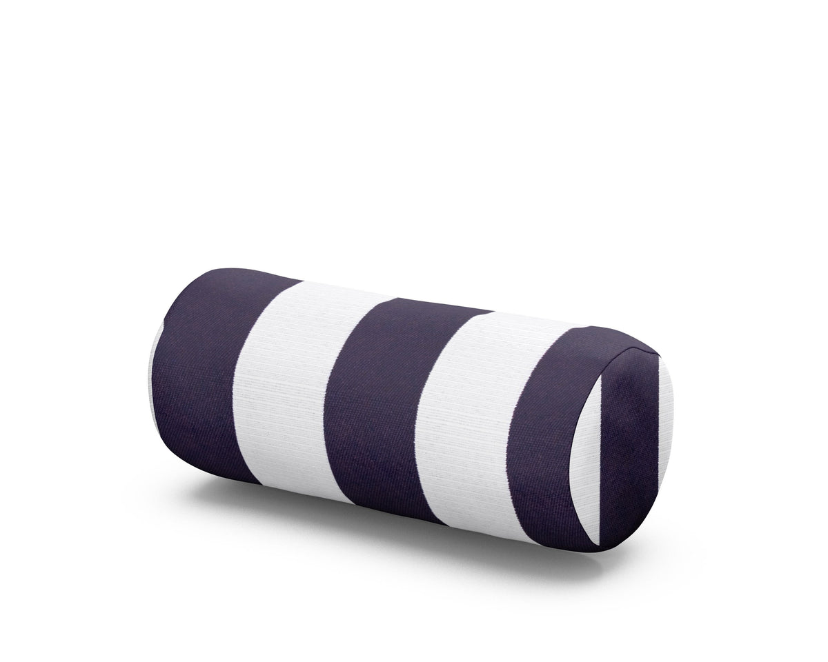 POLYWOOD Outdoor Bolster Pillow in Cabana Stripe Navy