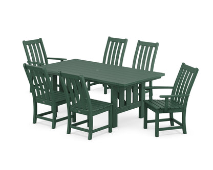 POLYWOOD Vineyard 7-Piece Dining Set with Mission Table in Green