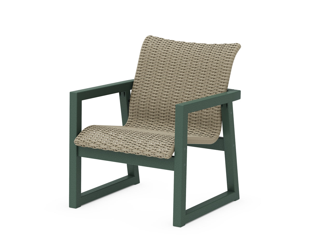 POLYWOOD EDGE Woven Lounge Chair in Green / Dune Grass