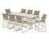 POLYWOOD EDGE Woven 9-Piece Farmhouse Bar Set with Trestle Legs in Sand / Dune Grass