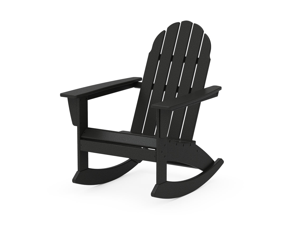 POLYWOOD Vineyard Adirondack Rocking Chair in Black
